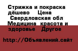 Стрижка и покраска  дёшево  › Цена ­ 100 - Свердловская обл. Медицина, красота и здоровье » Другое   